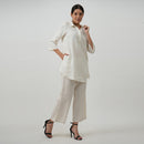 Linen Short Kurta for Women | White