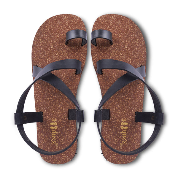 Paaduks Women's Sandals | Upcycled Rubber Footwear | Black & Brown.