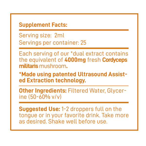 Cordyceps Mushroom | Liquid Extract | Perform | Energizing & Uplifting | 50 ml