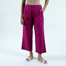 Cotton Solid Pant For Women | Elasticated Waist | Pink