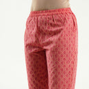 Cotton Printed Pant For Women | Block Print  | Peach