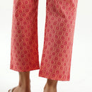 Cotton Printed Pant For Women | Block Print  | Peach