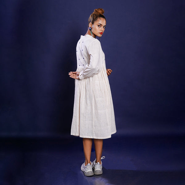 White Dress For Women | Kala Cotton | Mirror Work