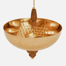 Metal Hanging Diya | Six Diya | Gold | 23 cm