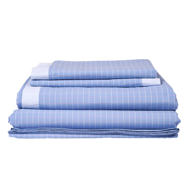 Organic Cotton Duvet Cover Set | Striped | Blue