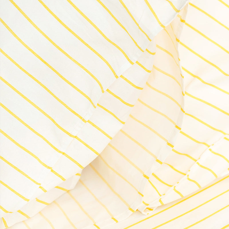 Organic Cotton Duvet Cover Set | Striped | Yellow