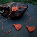 Cotton Yarn Rakhi For Brothers | Flower Rudraksh | Orange