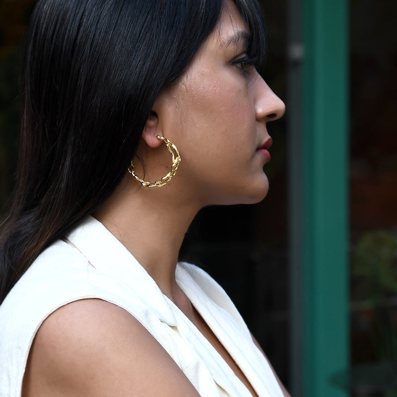 Hoop Earrings | Shackle Design | Gold Plated