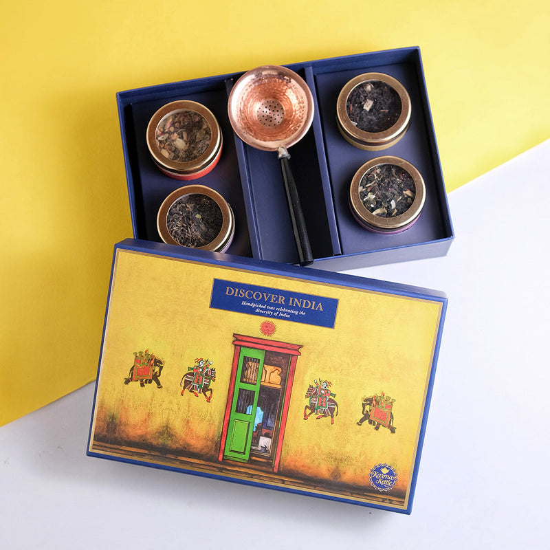 Tea Festive Diwali Gift Hamper With Infuser | Discover India | Set of 5