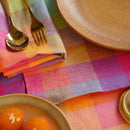 Linen Table Napkins | Checkered | Pink