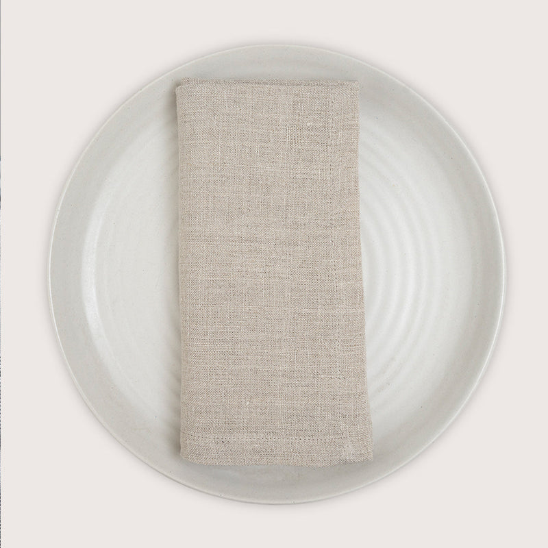Linen Table Napkins | Solid Design | Beige