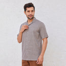 Casual Shirt for Men | Organic Cotton Tencel | Half Sleeves | Brown