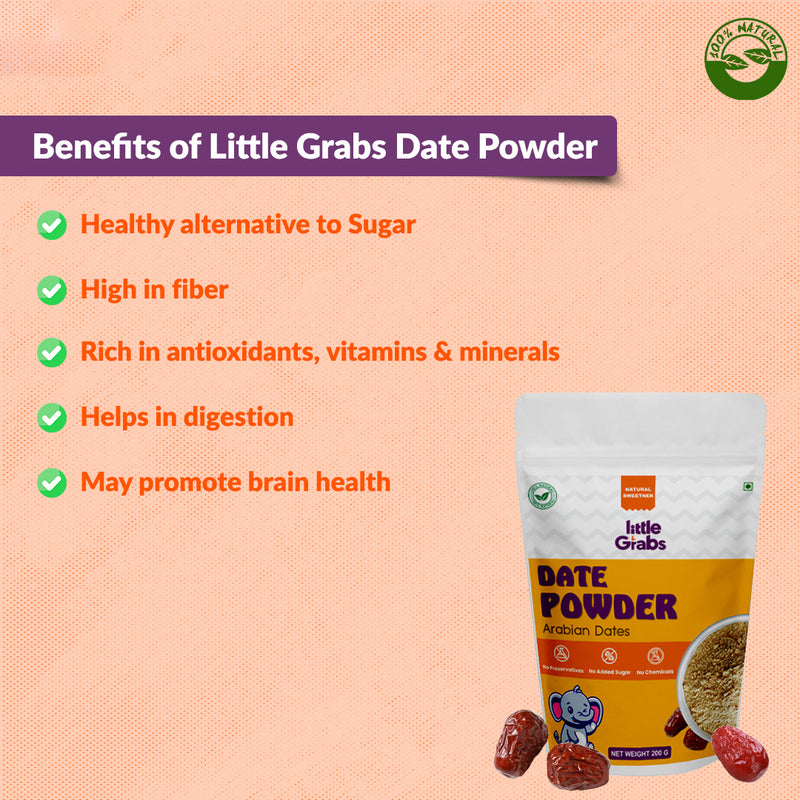 Arabian Date Powder | Dates, Kharek & Khajur |  Healthy Drink for Kids | 200 g