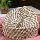 Natural Grass Storage Basket | Round Shape | Beige | 21 cm