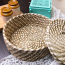 Natural Grass Storage Basket | Round Shape | Beige | 21 cm