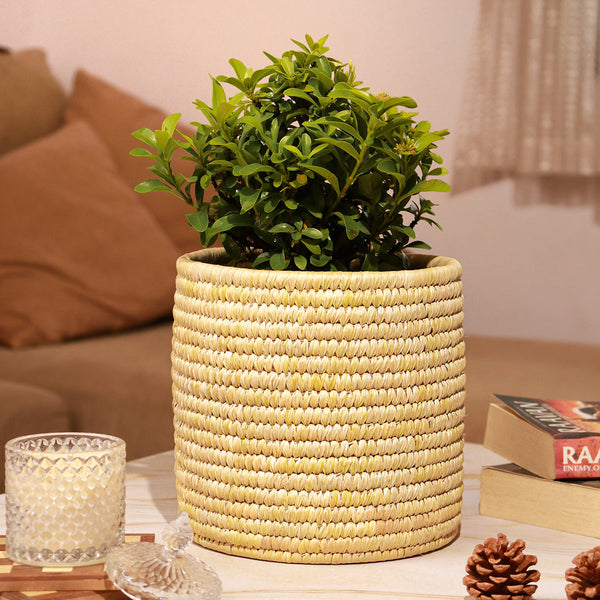 Datepalm Planter | Storage Basket | Ochre Yellow | 18 cm