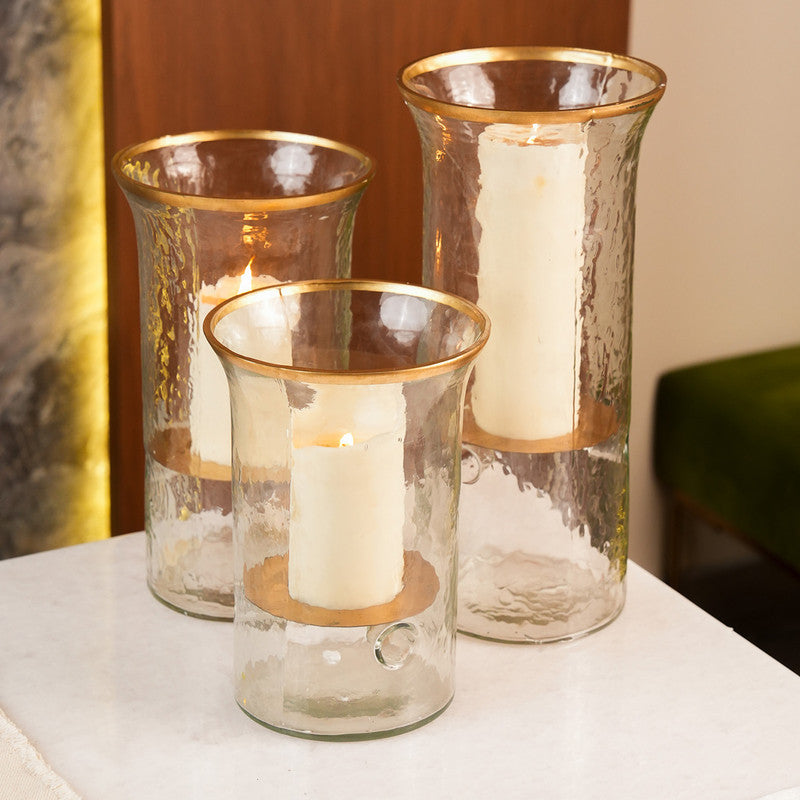 Glass Candle Holder | Triple Extra Large | Transparent