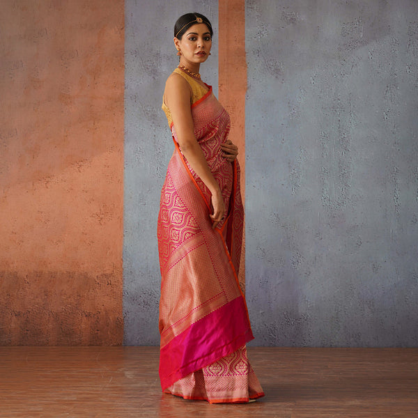 Banarasi Katan Silk Saree | Rani Pink