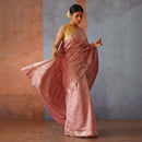 Pink Banarasi Silk Saree | Gold Motifs