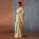 Banarasi Silk Saree | Off-White | Multicolour Motif