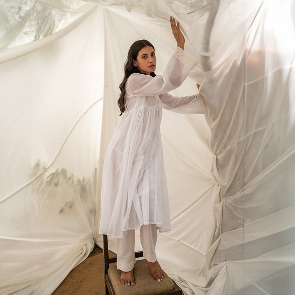 Mul Cotton Kurta Set for Women | White
