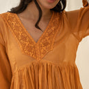 Mul Cotton Kurta Set for Women | Orange