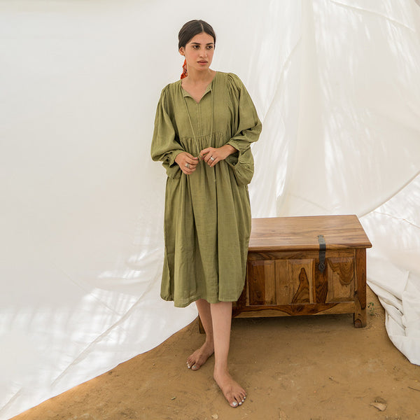 Summer Dress for Women | Linen | Green