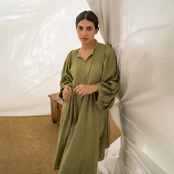 Summer Dress for Women | Linen | Green