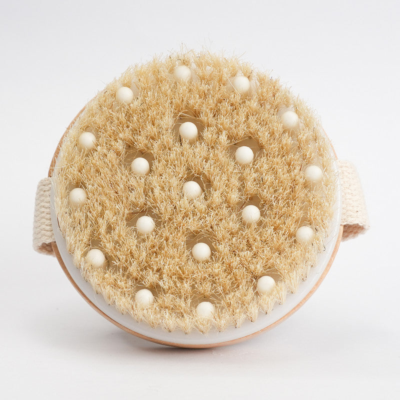 Wood Body Scrubber Dry Brush | Round Shaped