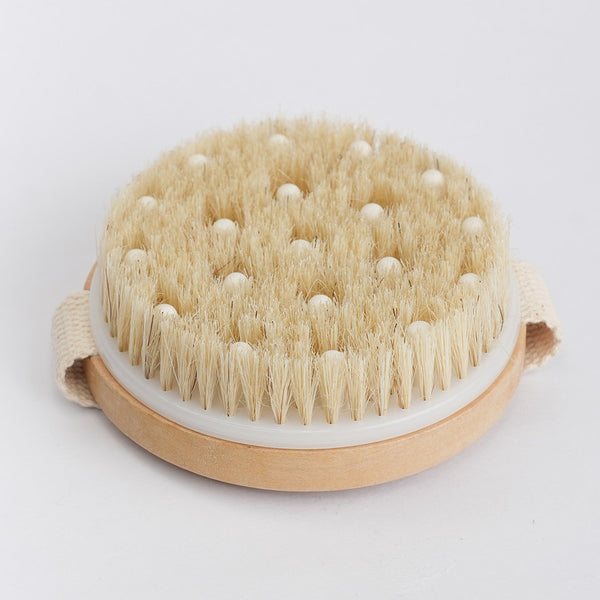 Wood Body Scrubber Dry Brush | Round Shaped