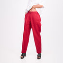 Linen Pant for Women | Mid-Rise | Red