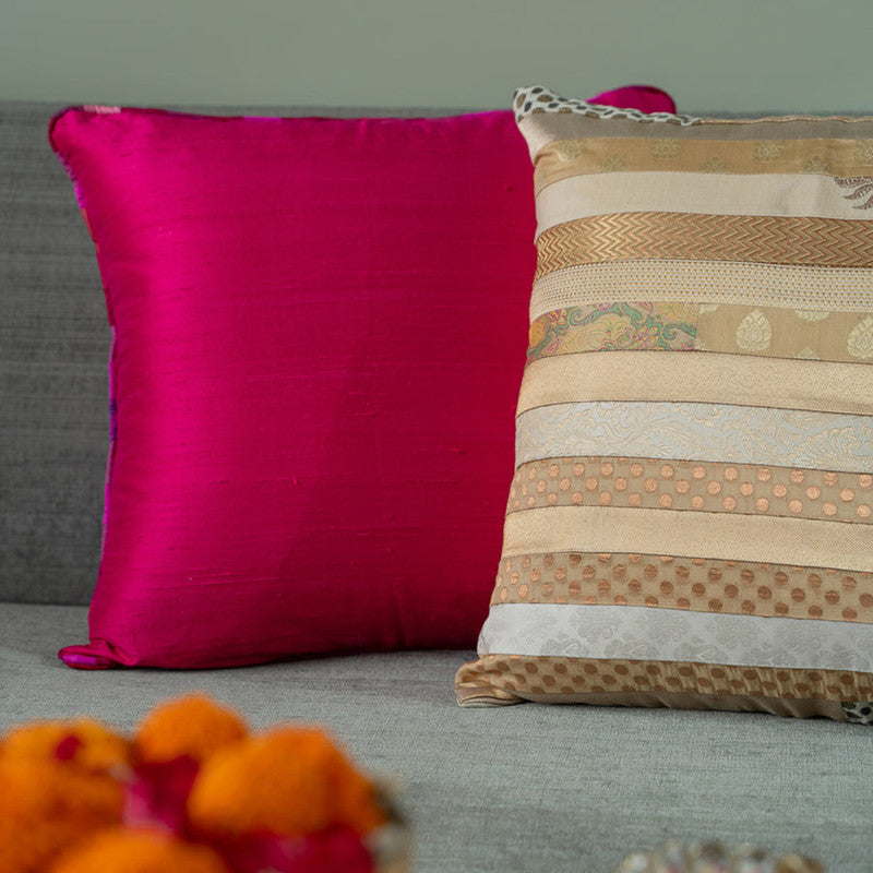 Silk Cushion | Tribal Tales | Solid | Pink | 46 x 46 cm