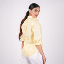 Linen Shirt for Women | Yellow | Full Sleeves