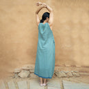 Summer Midi Dress | Cotton | Natural Dyed | Indigo Green