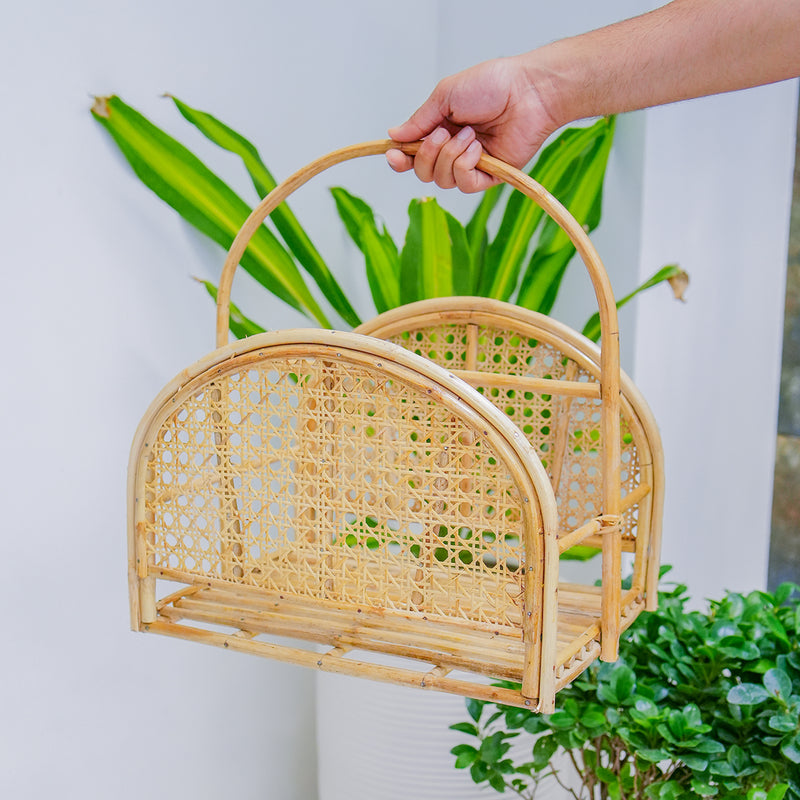 Rattan Magazine Holder | Beige | 35 cm