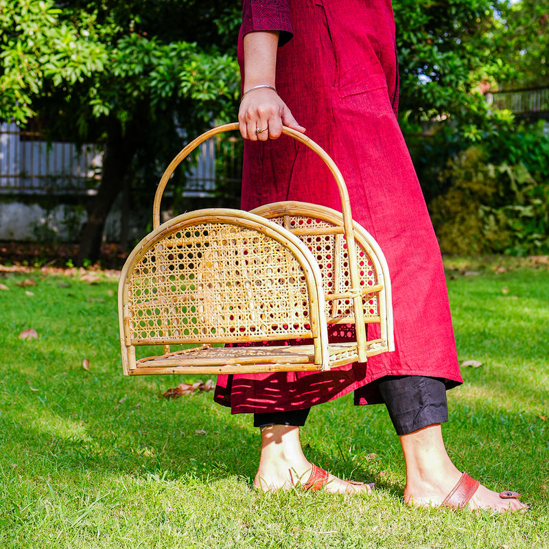 Rattan Magazine Holder | Beige | 35 cm