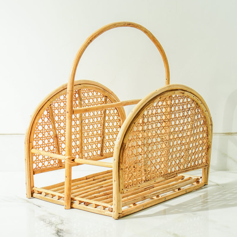 Rattan Magazine Holder | Beige | 35 cm