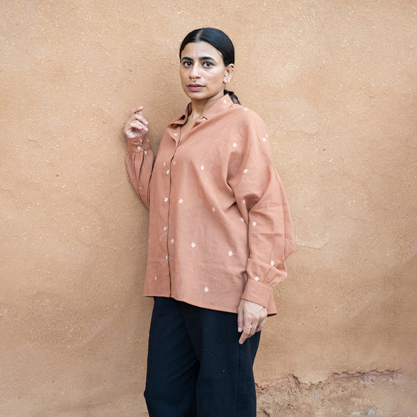 Cotton Shirt for Women | Oversized Shirt | Terracotta