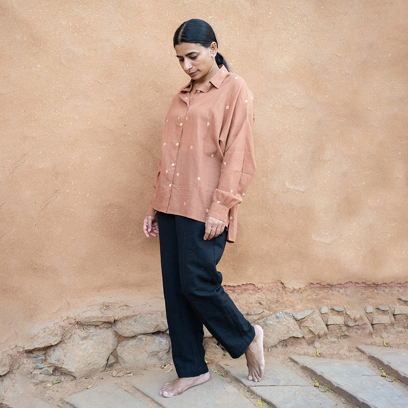 Cotton Shirt for Women | Oversized Shirt | Terracotta