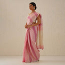 Handloom Linen Saree | Striped | Pink