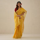 Handloom Linen Saree | Mustard Yellow