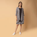 Cotton Ikat Shrug for Women |Grey