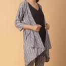 Cotton Ikat Print Shrug for Women |Grey