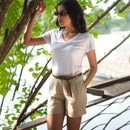 Linen Shorts for Women | Pleated | Beige