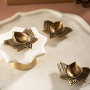 Brass Diya | Pushp Lotus Shaped | Golden | Set of 4