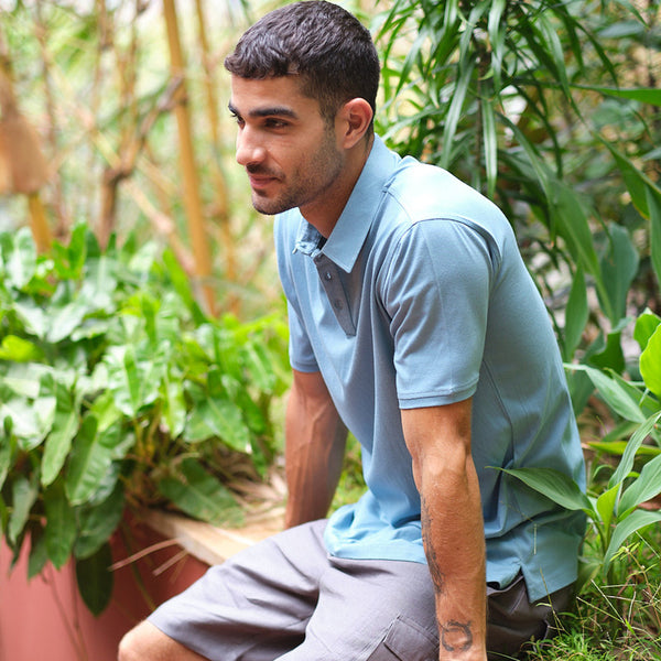 Men's Blue Polo T-Shirt | Cotton | Half Sleeves