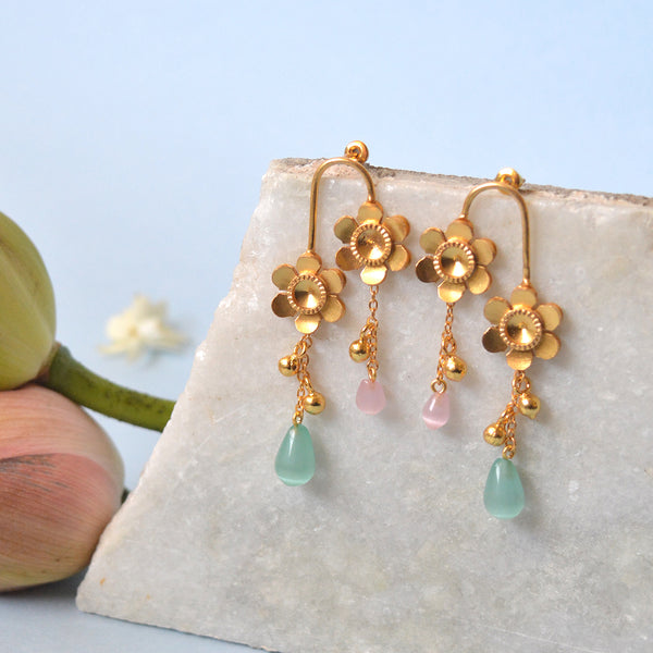 Dangler Earrings for Women | Recycled Material | 22KT Gold Plated