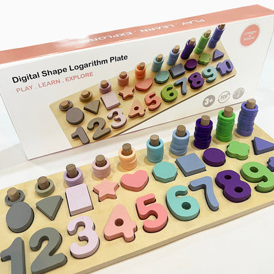 Wooden Puzzle Game for Kids | Logarithm Plate | Digital Shape