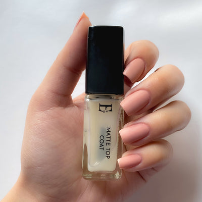 Natural Nail Polish | Transparent Color | Matte Top Coat | 10 ml