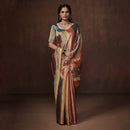 Chanderi Tissue Saree | Striped | Multicolour